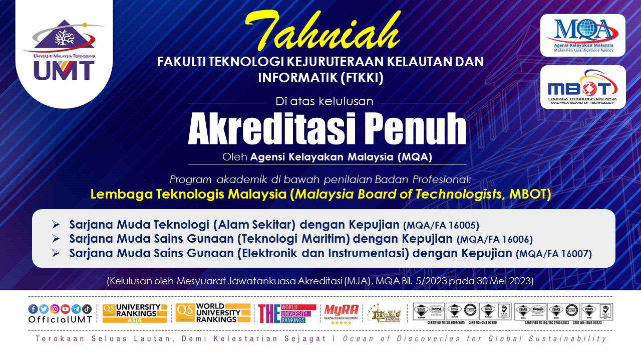 Congratulation – UMT | Faculty of Ocean Engineering Technology (FTKK)